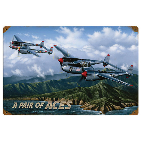 A Pair of Aces Metal Sign Main Image
