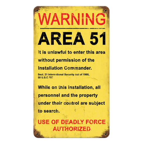 Area 51 Metal Sign - 8" x 14" Main Image