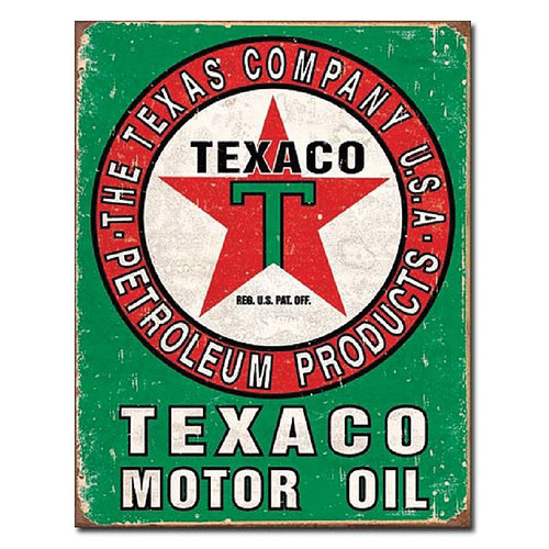 Texaco Motor Oil Rectangle Metal Sign Main Image