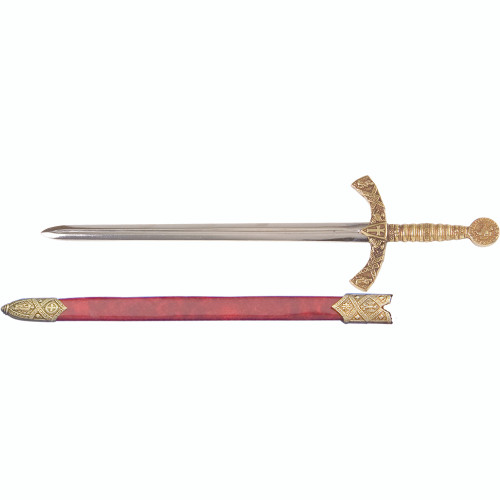 Knights Templar Replica Sword Letter Opener with Scabbard Main Image