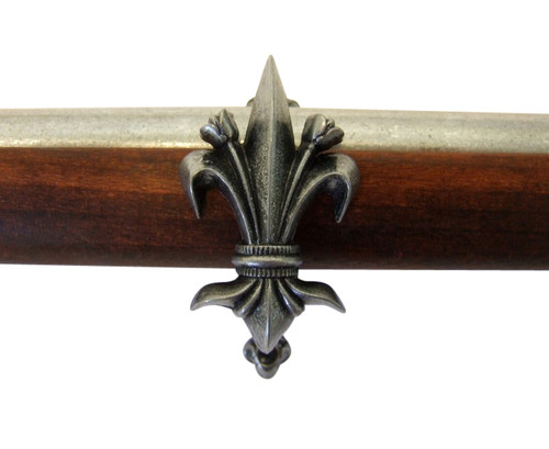 Fleur de Lis Pewter Sword or Gun Hanger Gray Alt Image 2