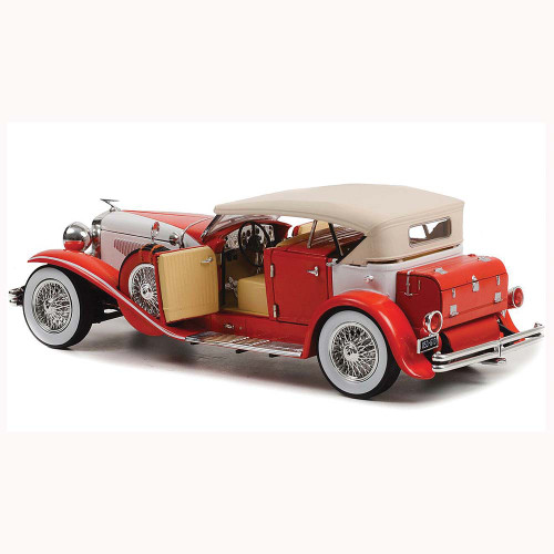 DUESENBERG II SJ TOP UP 1/18 Die Cast Model- RED & WHITE Alt Image 1