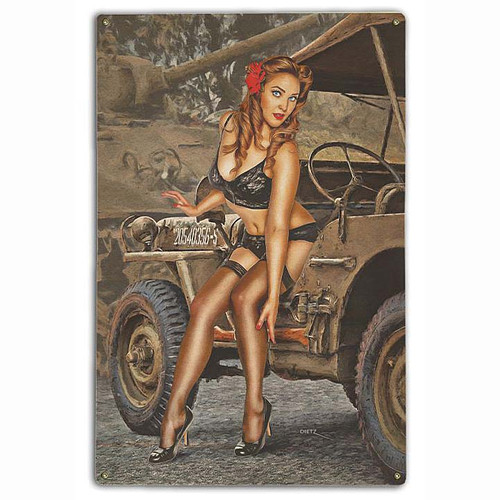 I Borrowed Your Jeep Metal Sign Main Image