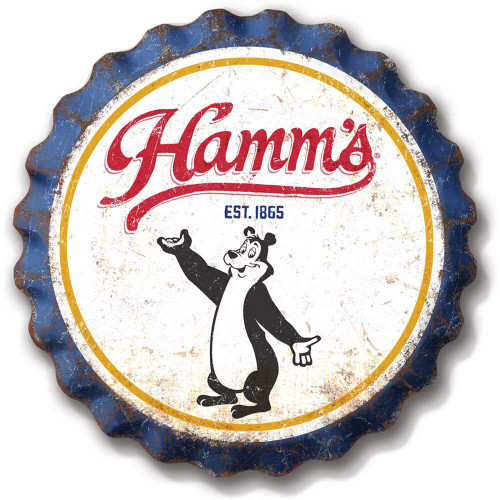 Hamm's Beer Weathered Bottle Cap Metal Sign  Desperate (BC2131) Main Image