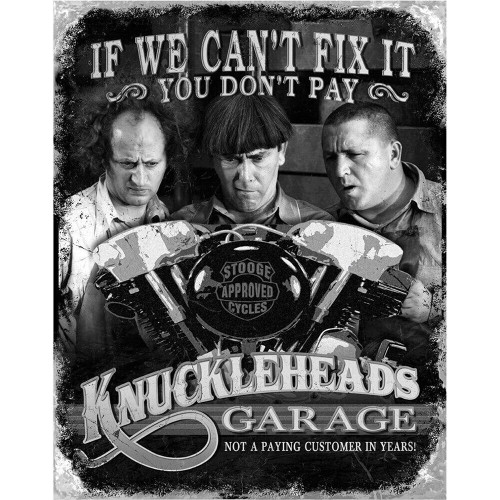 The Three Stooges Knuckleheads Garage Metal Sign Main Image