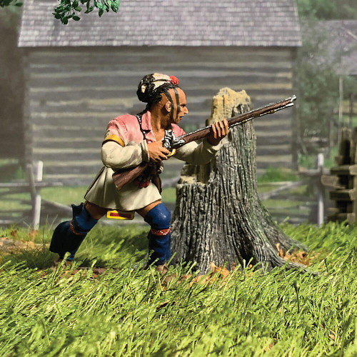 Native Warrior Behind Tree Stump 1/30 Figure William Britain 16125 Alt Image 2