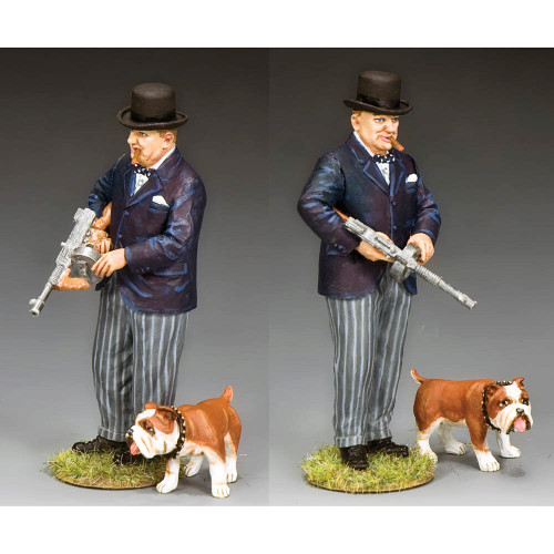 Winston S. Churchill and Bulldog 1:30 Figures King and Country (DD371) Alt Image 1