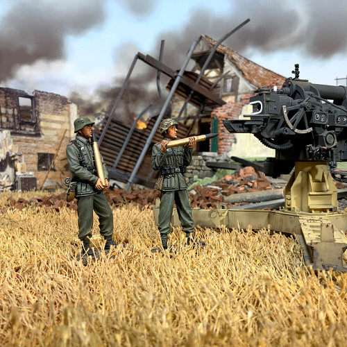 Preparing for Action Two Flak Gun Members 1/30 Figures William Britain (25222) Alt Image 1