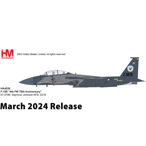F-15E Strike Eagle 1/72 Die Cast Model - HA4538 "4th FW 75th Anniversary", Seymour Johnson AFB, 2018 Main Image