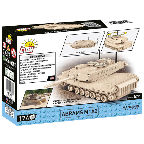 ABRAMS M1A2 Building Block Model 1/72 - 174 Pieces Cobi (3106) Alt Image 4