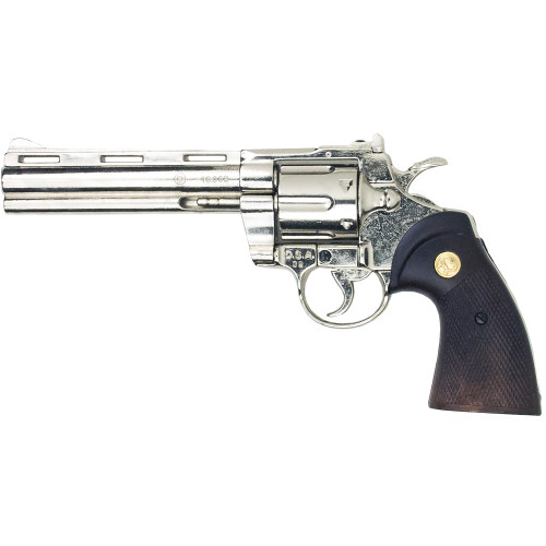 Replica Nickel .357 Police Magnum Faux Wood Grip Non-Firing Main Image