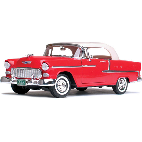 1955 CHEVROLET BEL AIR CONVERTIBLE 1/18 DIE CAST MODEL MOTMAX-73184-RED Main Image