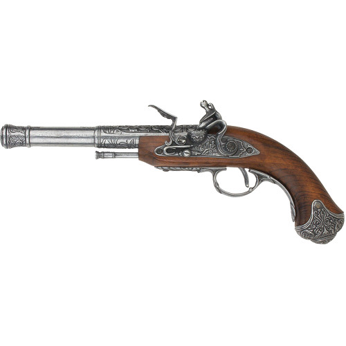 Denix 18th Century Left Handed India Flintlock Pistol Replica - Antique Finish Alt Image 1