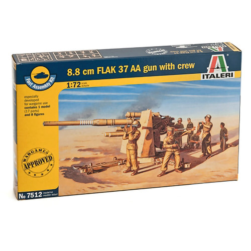 8.8 cm. FLAK 37 AA Gun with crew 1/72 Kit Main Image