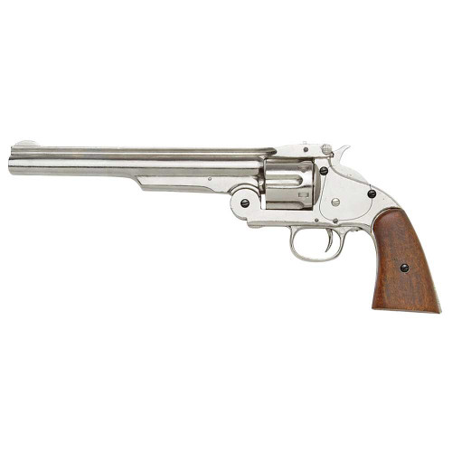 Denix M1869 Schofield Single Action Western Replica Revolver - Nickel Alt Image 1