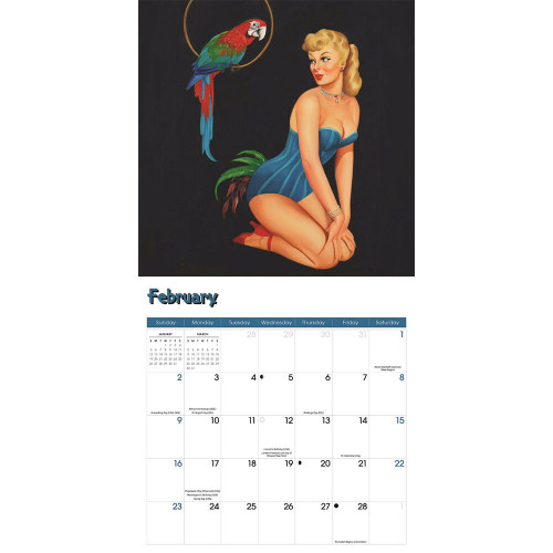 Retro Pin Ups 2025 Wall Calendar  9781529846645 Alt Image 2