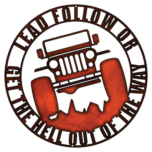 Jeep Get the Hell Out of the Way Metal Sign Main Image
