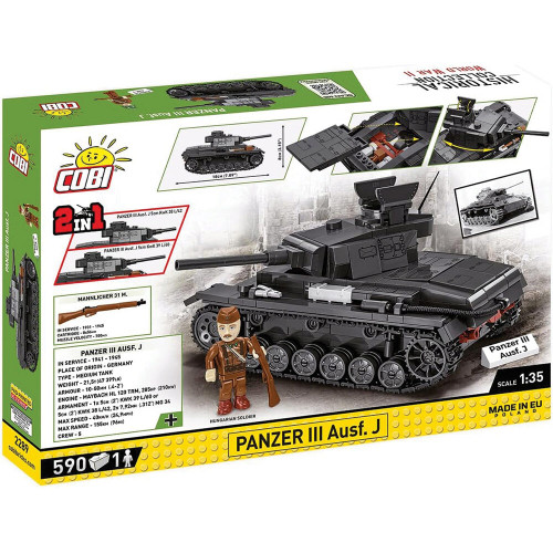 Panzer III Ausf.J 1/35 Building Block Model - 590 Pieces Cobi Block (2289) Alt Image 8