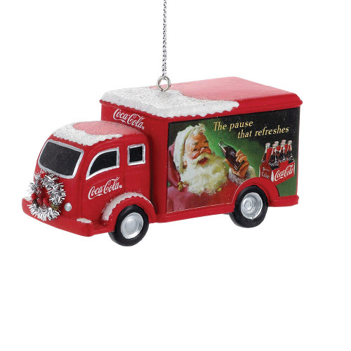 Coca-Cola® Truck With Silver Wreath Ornament CC1111 Main Image