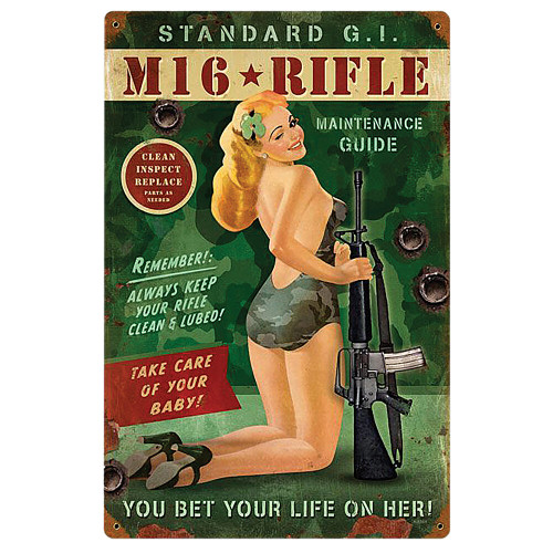 M16 Rifle Pin Up Metal Sign                HA064 Main Image