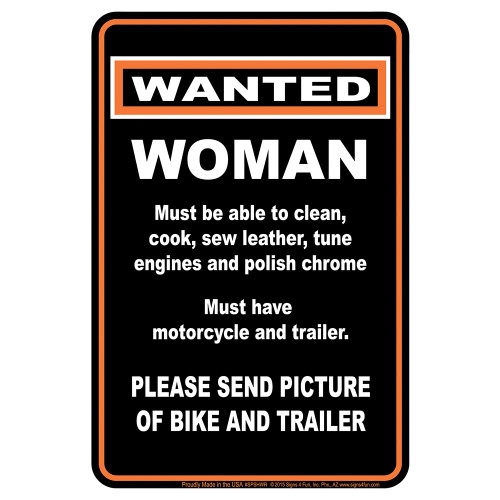 Woman Wanted Metal Sign  SPSHWR Main Image