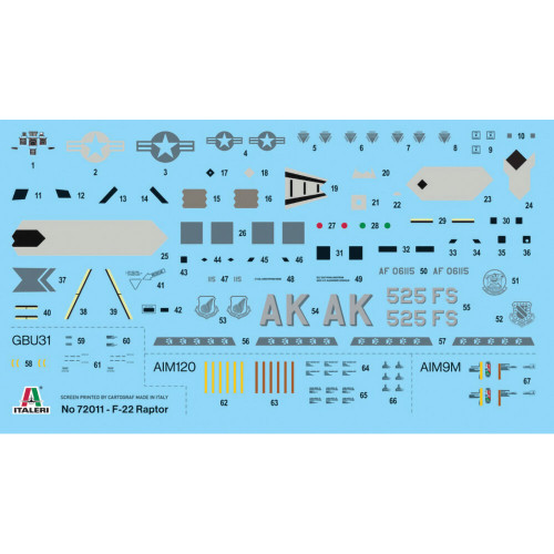 F-22 Raptor 1/72 Kit w/Tools and Paint Italeri (72011) Alt Image 2