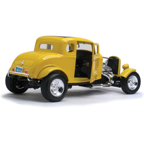 1932 FORD 5-WINDOW HOT ROD 1/18 Die Cast Model - YELLOW Motormax (73172B) Alt Image 3