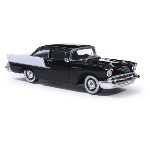 1957 Chevrolet One-Fifty Sedan - Onyx Black and India Ivory Alt Image 2