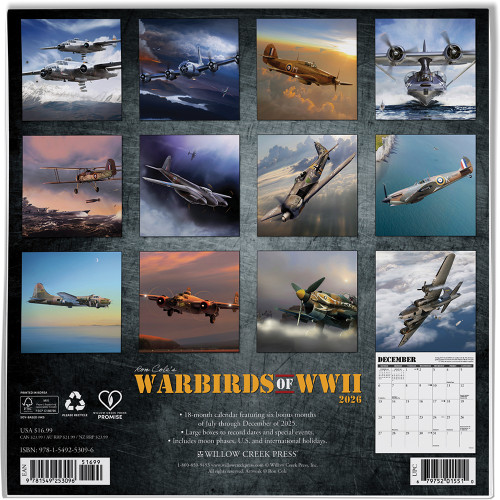 WARBIRDS OF WWII 2026 WALL CALENDAR 53096 Alt Image 1