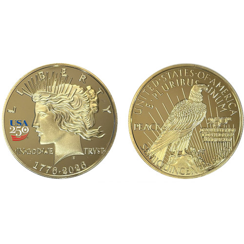 PEACE DOLLAR GOLDEN TRIBUTE 1 OZ COIN -250TH ANNIVERSARY Merrick Mint (PEACE_250TH_GLD_TRIB) Alt Image 1