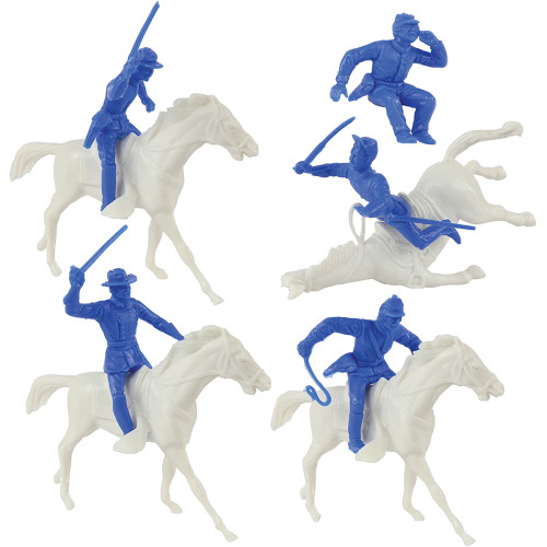 Civil War Cavalry 16pc Powder Blue Plastic Figure Playset BMC TOYS (67147) Alt Image 4