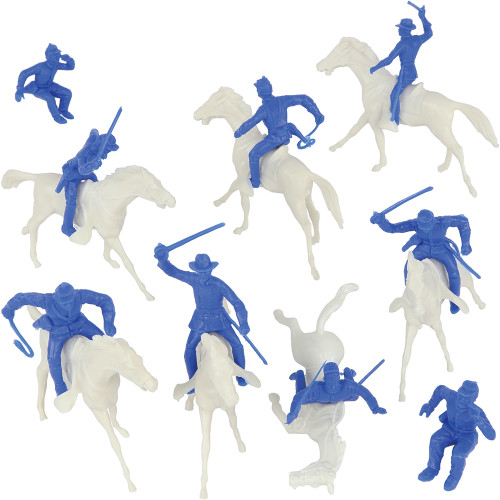 Civil War Cavalry 16pc Powder Blue Plastic Figure Playset BMC TOYS (67147) Main Image