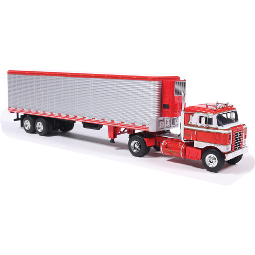 1950 Kenworth Bullnose - Red and White with vintage chrome trailer Alt Image 2