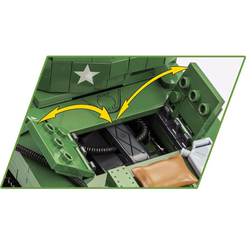 Sherman M4A3E2 Jumbo Tank Building Brick Set Alt Image 5