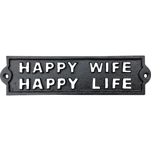 Happy Wife Happy Life Metal Sign IRON AND BLOSSOM (58103) Main Image