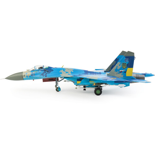 Su-27 Flanker B 1/72 Die Cast Model - HA6027 Ukrainian Air Force (with 2 x JDAM-Er gliding bombs) Alt Image 1