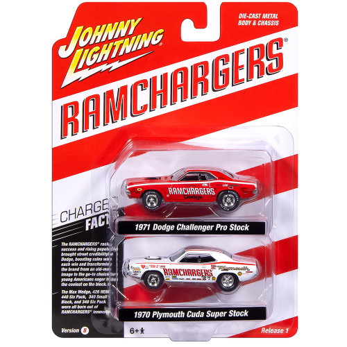 1971 Dodge Challenger Pro Stock-Red & 1970 Plymouth Cuda Super Stock Ram Chargers-White Alt Image 3