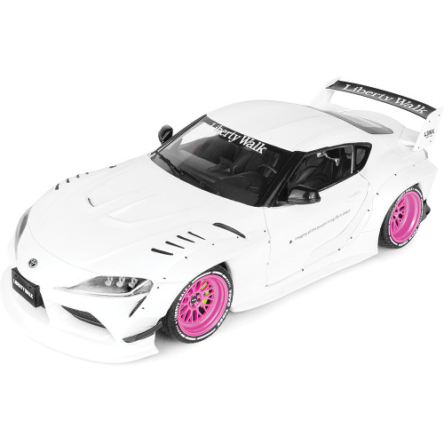 2025 Toyota GR Supra Liberty Walk Body Kit - White Pink 1:18 Scale Alt Image 1