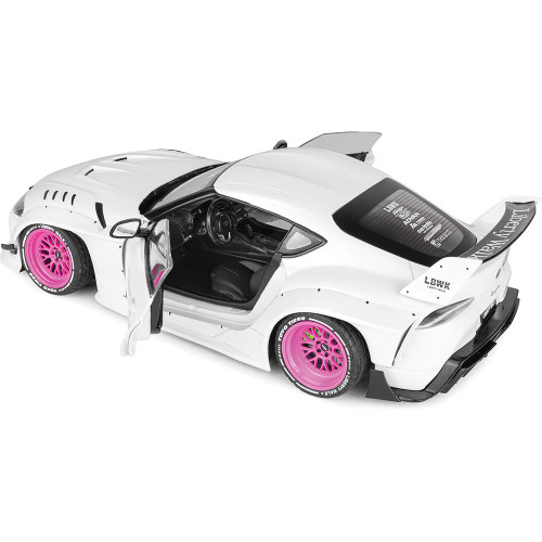 2025 Toyota GR Supra Liberty Walk Body Kit - White Pink 1:18 Scale Alt Image 5