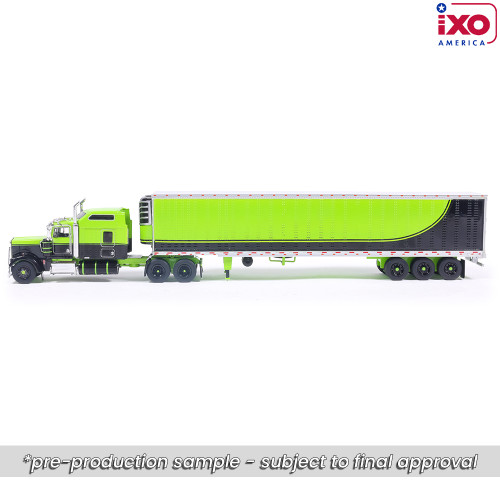 1990 Kenworth W900 with Refer Van - Neon Green and Black Alt Image 4