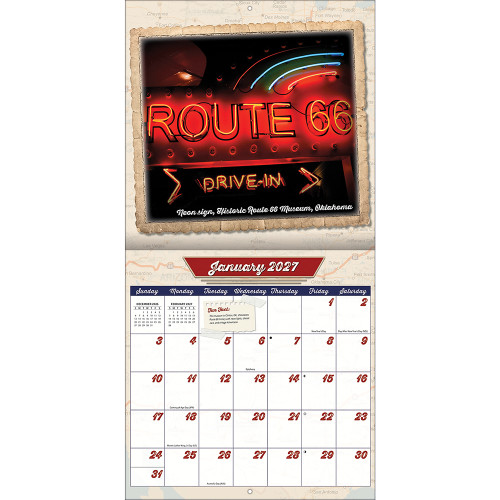 Route 66 2027 Wall Calendar CAROUSEL (27998013003)  Alt Image 3