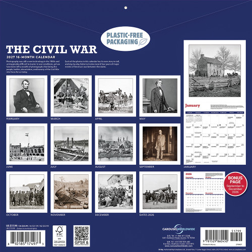 Civil War 2027 Wall Calendar CAROUSEL (270437) Alt Image 1