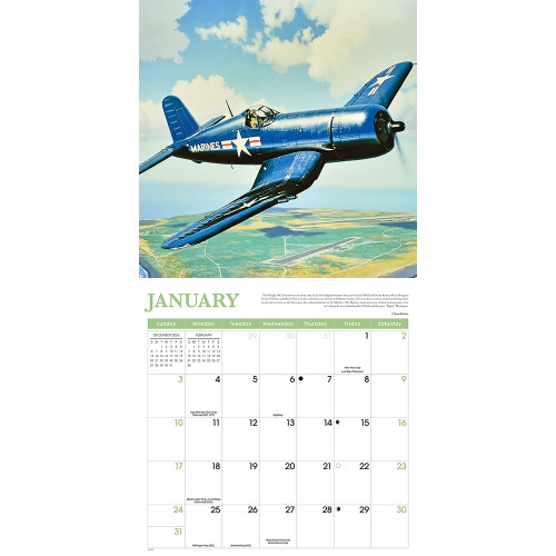 Classic Aircraft WWII 2027 Wall Calendar CAROUSEL (270853)  Alt Image 2