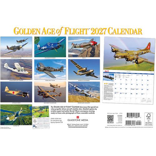 Golden Age of Flight 2027 Wall Calendar CAROUSEL (270563)  Alt Image 1