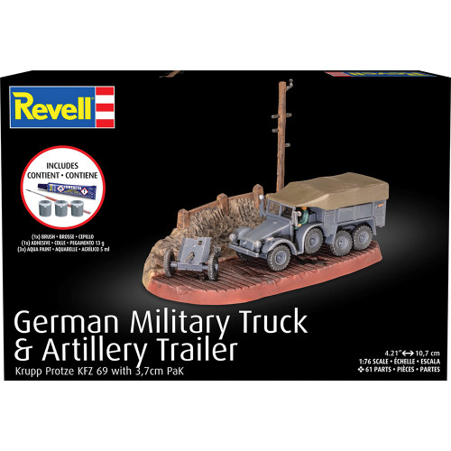 German Military Truck & Artillery Trailer Complete Model Kit Main Image
