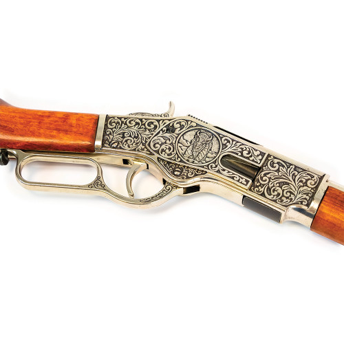 Model 1873 Lever Action Carbine Replica: Engraved Antique Si Alt Image 6