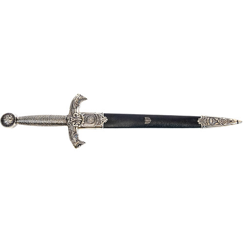 King Arthur Style Dagger Replica: Antique Silver Finish with Alt Image 1