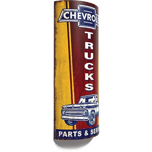 Chevy Trucks Rolled 3D Metal Sign Alt Image 1