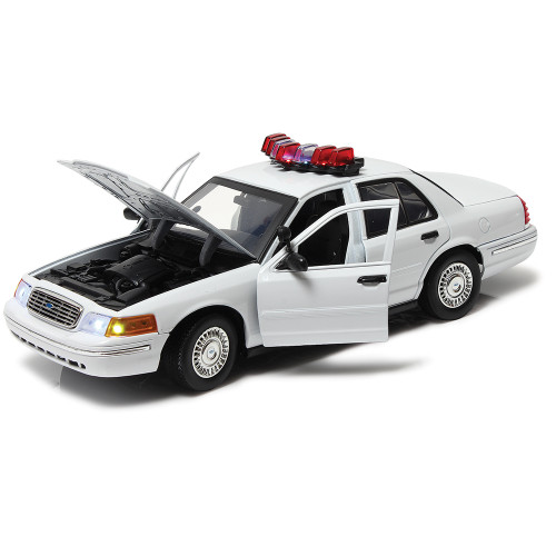 2001 Ford Crown Victoria White Police Car with Lights & Sound Alt Image 2