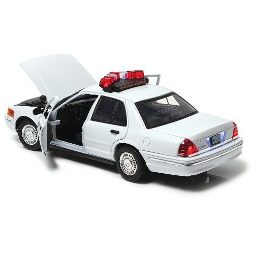 2001 Ford Crown Victoria White Police Car with Lights & Sound Alt Image 3